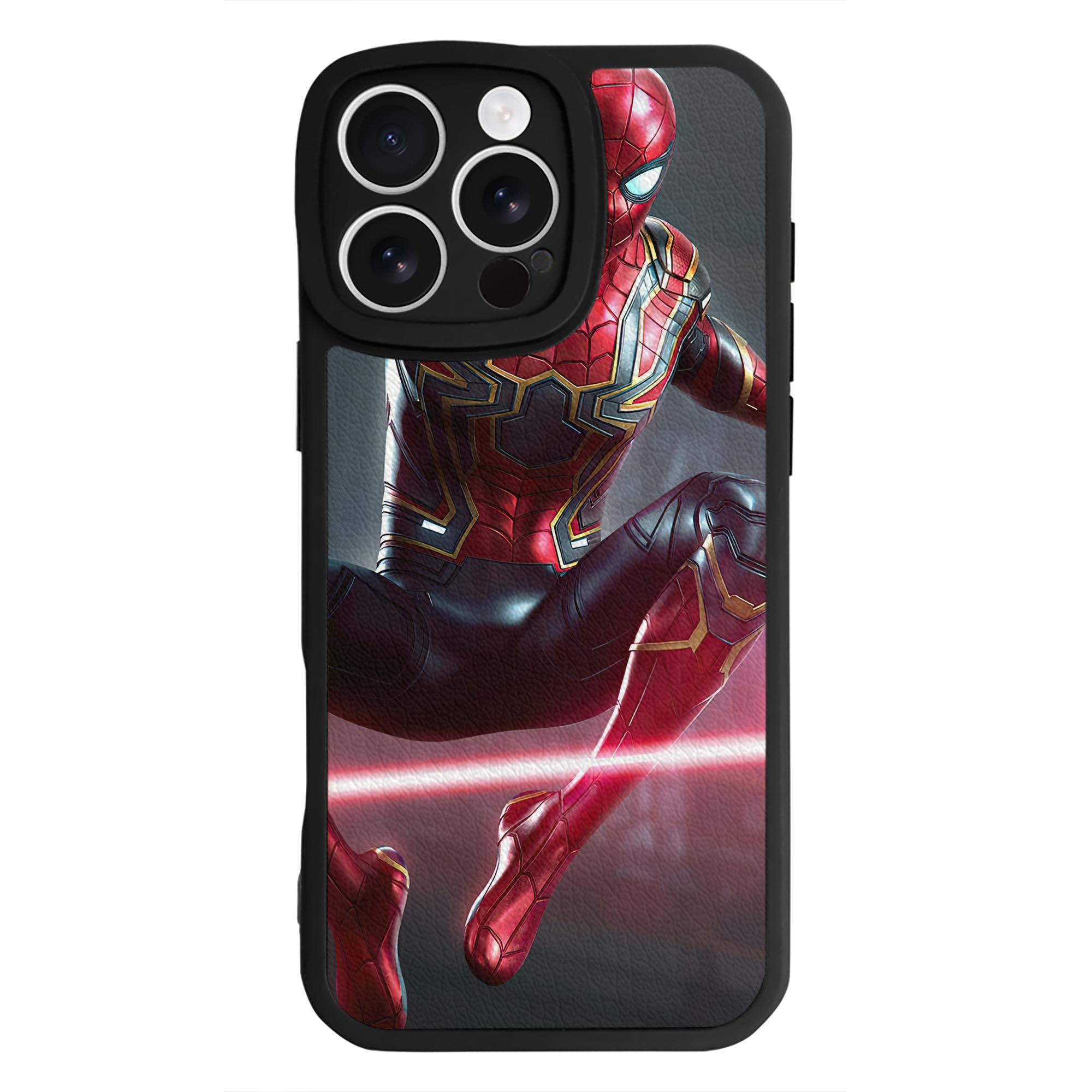 （画像用） Spider Man スパイダーマン 【iPhone 16シリーズ対応】シリコンスマホケース（レザー調） 材質：シリコン